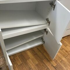 【リサイクルショップどりーむ鹿大前店】No.2945 棚 119×39×71 白色 収納家具 大容量の画像