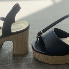 美品　ESPERANZA エスペランサ　厚底サンダル ウェッジソール ブラックの画像