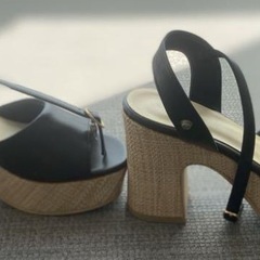 美品　ESPERANZA エスペランサ　厚底サンダル ウェッジソール ブラックの画像