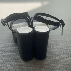 美品 ESPERANZA エスペランサ 厚底サンダル シースルーブラック 黒の画像