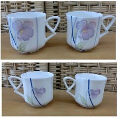 maruri マルリ 花柄 カップ＆ソーサー 2客 ボーンチャイナ 日本製 レトロ 札幌 西野店の画像