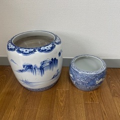 和モダン花鉢大小セットの画像