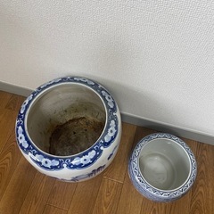 和モダン花鉢大小セットの画像