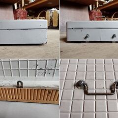 ※鍵無し レトロ ELM エルム スタンプボックス 手提げ金庫 スチール 仕切り無し　/MJ-1273 2Fの画像
