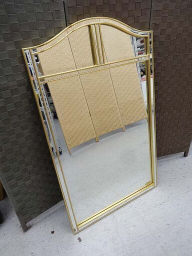 【恵庭】☆中古品☆デクヌートミラー ベルギー製 ミラー ウォールミラー ヴィンテージ ゴールド PayPay支払いOK！