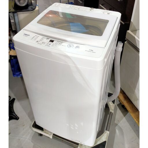 分解清掃済 アクア 洗濯機 5kg 2022年製 AQW-S5MBK(W) AQUA