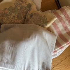 花柄　敷布団　掛け布団　毛布　枕3点セットの画像