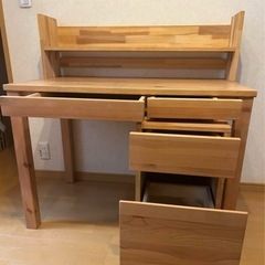 無印良品　廃盤　パイン材　勉強机　キャビネット　上置きの画像