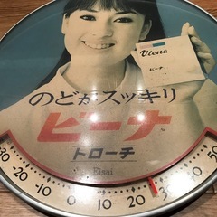 エーザイ　ビーナトローチ　温度計　看板　ジュディオングの画像