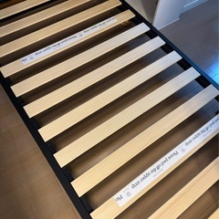 2個セット シングル　スチール&ウッドベッドフレーム すのこ付きの画像