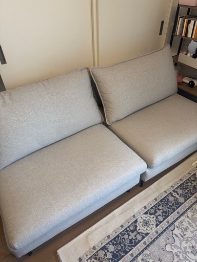 ニトリ　Nシールド　ファブリックソファセット 一部ほつれあり　グレー　1人用