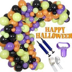 バルーン 風船 飾り付け ハロウィン 【空気入れ２個付き 120個セット】の画像