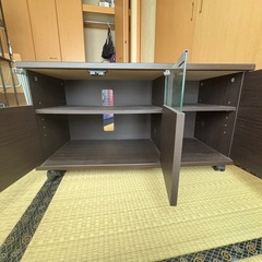 ニトリ　ウッド　テレビボード　2段収納　CD DVDラック　キャスター付きの画像