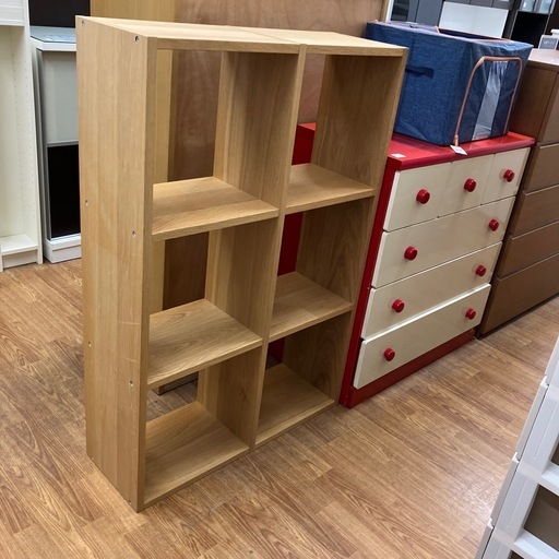 スタッキングシェルフ　無印良品　2段3列　擦り傷多少有り　ナチュラル【取りに来れる方限定】