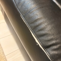 革張 合成皮革 テーブル付 電動リクライニングソファの画像