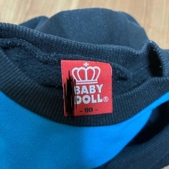 ベビードール トレーナー 黒/青 サイズ90の画像