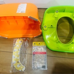 【比較的美品】リッチェル 補助便座&踏み台(おまけ付き)　トイトレにおすすめ！の画像