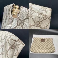 O355　オールドグッチ GUCCI GG柄 PVC セカンドバッグ クラッチ ポーチ GG金具 ヴィンテージ　メンズレディース総柄の画像