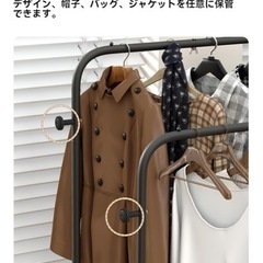 新品　組み立て式　二段ハンガーラックの画像