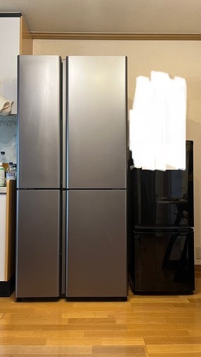 AQUA４ドア冷蔵庫ダークシルバー