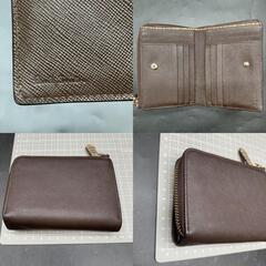 N340　ポールスミス／Paul Smith 二つ折り財布 ウォレット メンズレディース　レザー 革 本革 ブラウン茶  小銭入れありの画像