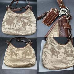 M311 コーチ COACH ショルダーバッグ F14480 ホースアンドキャリッジホーボー ジャガード×レザー ベージュ×ダークブラウン バッグの画像
