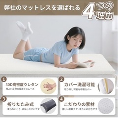 新品＜週末500円引き＞シングルマットレス　取り外せる外カバー 100*200*5cm　高反発の画像