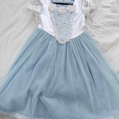 水色プリンセスドレスとケープセット　140cmの画像
