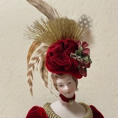  昭和レトロ ケース付き リボンマーク Biscuit Roman Doll スキヨ人形 西洋 フランス人形 貴婦人人形 アンティーク ドールの画像