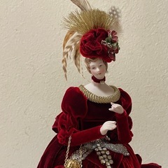  昭和レトロ ケース付き リボンマーク Biscuit Roman Doll スキヨ人形 西洋 フランス人形 貴婦人人形 アンティーク ドールの画像