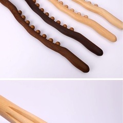 深度碳化木製マッサージ棒 53cm かっさ　エステ　整体
の画像
