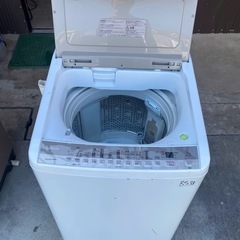 NO B538🌈福岡市内配送設置無料✨🌈日立 全自動洗濯機 ビートウォッシュ 洗濯容量9kg 本体幅57cm 洗剤セレクト 大流量ナイアガラビート洗浄 BW-V90F N シャンパン　2021年の画像
