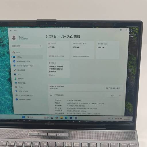 フルHD ブルーレイ 15.6 富士通 ノートPC LIFEBOOK AH79/D3 Core i7-9750H windows11  16GB SSD512GB  カメラあり オフィス (C149)