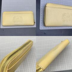 K358　Samantha Thavasa Petit Choice（サマンサタバサプチチョイス）プーさんコレクション　ラウンドファスナー　長財布　レディースウォレット　イエロー黄色　中古の画像