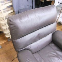 ソファ 電動リクライニングソファ 一人掛け 座面レザー ニトリ ビリーバー3 ブラウン 中古 BELIEVER3 札幌市厚別区 厚別店の画像