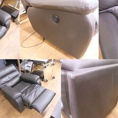 ソファ 電動リクライニングソファ 一人掛け 座面レザー ニトリ ビリーバー3 ブラウン 中古 BELIEVER3 札幌市厚別区 厚別店の画像