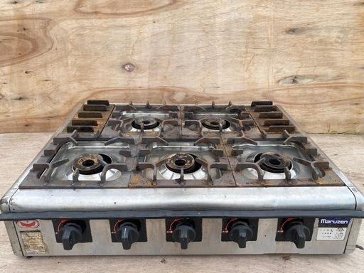 MARUZEN マルゼン ガステーブル M-825C LPガス用 プロパンガス用 業務用ガスコンロ 5口 ガスコンロ 厨房 店舗 飲食店