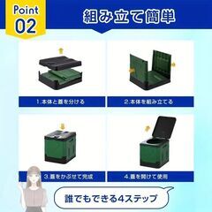 折りたたみ 簡易トイレ 及び凝固剤 ポータブル オリーブグリーン 防災 キャンプ 車内の画像