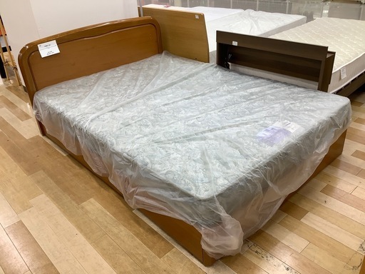【トレファク　ラパーク岸和田店】ダブルベッド　FRANCE BED ナチュラル