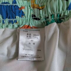 双子　９5センチ　海パン　ラッシュガード　恐竜の画像