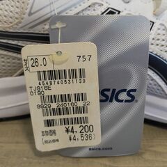 △ 未使用品 asics アシックス ランニングシューズ 運動靴 靴 26.0cm TJG16E 経年劣化によるシミあり 現状渡しの画像