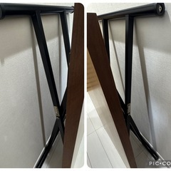 ニトリ　昇降ダイニングテーブル　アクティブ　ウォルナットの画像