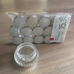 キャンドルホルダー & WHITE TEA CANDLE （ホワイトティーキャンドル）14個の画像