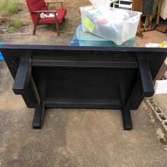 沈金、蒔絵の黒い座卓。の画像