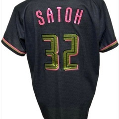 【美品】千葉ロッテマリーンズ佐藤都志也ブラックサマーBSW2024ユニフォームMの画像
