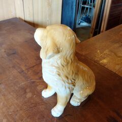 加藤工芸 置物 犬 ドッグ 陶器 オブジェ　/UJ-1346 1Fの画像