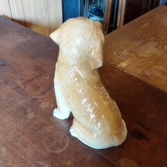 加藤工芸 置物 犬 ドッグ 陶器 オブジェ　/UJ-1346 1Fの画像