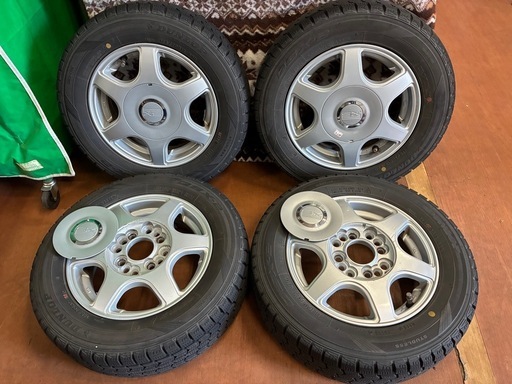 ※終了※★アルミホイール付き・スタッドレスタイヤ★溝あり！ 2016年製 DUNLOP・145/70R12 ・4穴 マルチPCDホイール