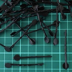 ヘアピンパーツ　ブラック　8mm平台座付きの画像