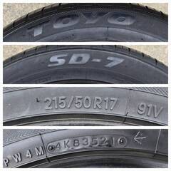 【中古品】トーヨー　215/50R17　1本 TOYO SD-7　215/50-17　2021年製の画像